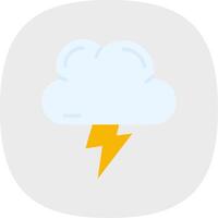 Lightning Flat Curve Icon vector