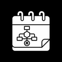 Calender Glyph Inverted Icon vector