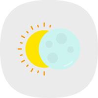 Eclipse Flat Curve Icon vector