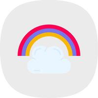 arco iris plano curva icono vector