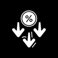 Discount Glyph Inverted Icon vector