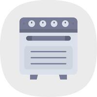 Oven Flat Curve Icon vector