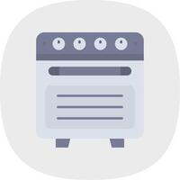 Oven Flat Curve Icon vector