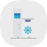 refrigerador plano curva icono vector