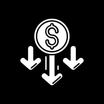 Decrease Glyph Inverted Icon vector