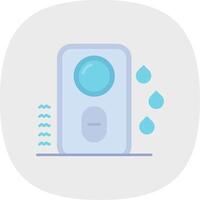 humidificador plano curva icono vector