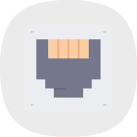 Ethernet Flat Curve Icon vector