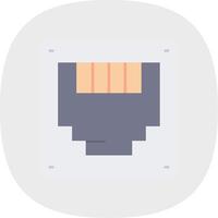 Ethernet Flat Curve Icon vector