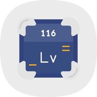 Livermorium Flat Curve Icon vector