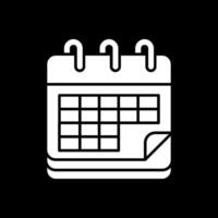 Calendar Glyph Inverted Icon vector
