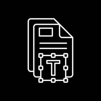 icono de línea de texto invertida vector