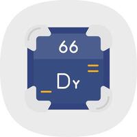 Dysprosium Flat Curve Icon vector