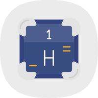 Hydrogen Flat Curve Icon vector