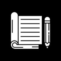 Notebook Glyph Inverted Icon vector