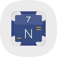 Nitrogen Flat Curve Icon vector