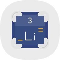 Lithium Flat Curve Icon vector