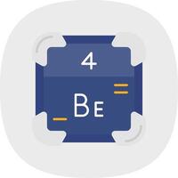 Beryllium Flat Curve Icon vector