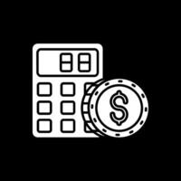 Calculator Glyph Inverted Icon vector