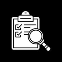 Research Glyph Inverted Icon vector