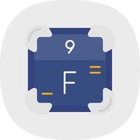 Fluorine Flat Curve Icon vector