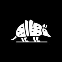 armadillo glifo invertido icono vector