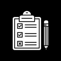 Task Glyph Inverted Icon vector