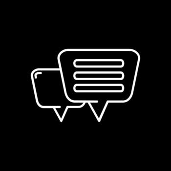 icono de línea de mensaje invertida vector