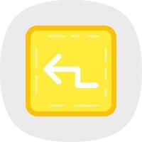 Zigzag Flat Curve Icon vector