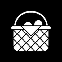 Basket Glyph Inverted Icon vector