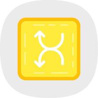 Shuffle Flat Curve Icon vector