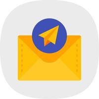 Send Flat Curve Icon vector