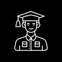 Student Line Inverted Icon vector