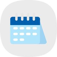 Calender Flat Curve Icon vector