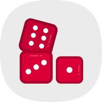 Dices Flat Curve Icon vector