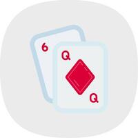 Poker Flat Curve Icon vector