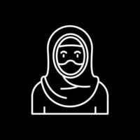 Muslim Line Inverted Icon vector