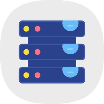 base de datos plano curva icono vector