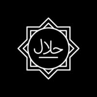 Halal Line Inverted Icon vector