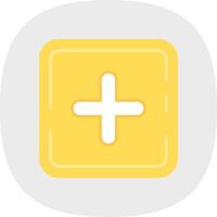 Plus Flat Curve Icon vector