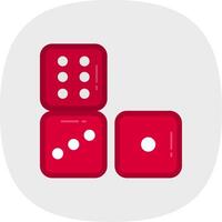 Dices Flat Curve Icon vector