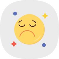 Sad Flat Curve Icon vector