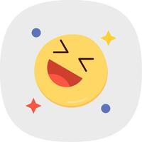 Laugh Flat Curve Icon vector