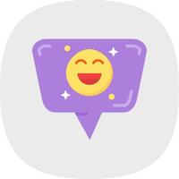 Emoji Flat Curve Icon vector