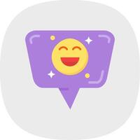 Emoji Flat Curve Icon vector