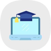 University Flat Curve Icon vector