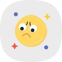 Sad Flat Curve Icon vector