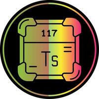 Tennessine Glyph Due Color Icon vector