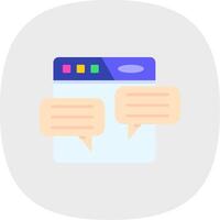 Comment Flat Curve Icon vector