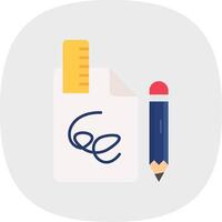 Draft Flat Curve Icon vector