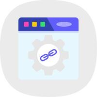 Backlink Flat Curve Icon vector